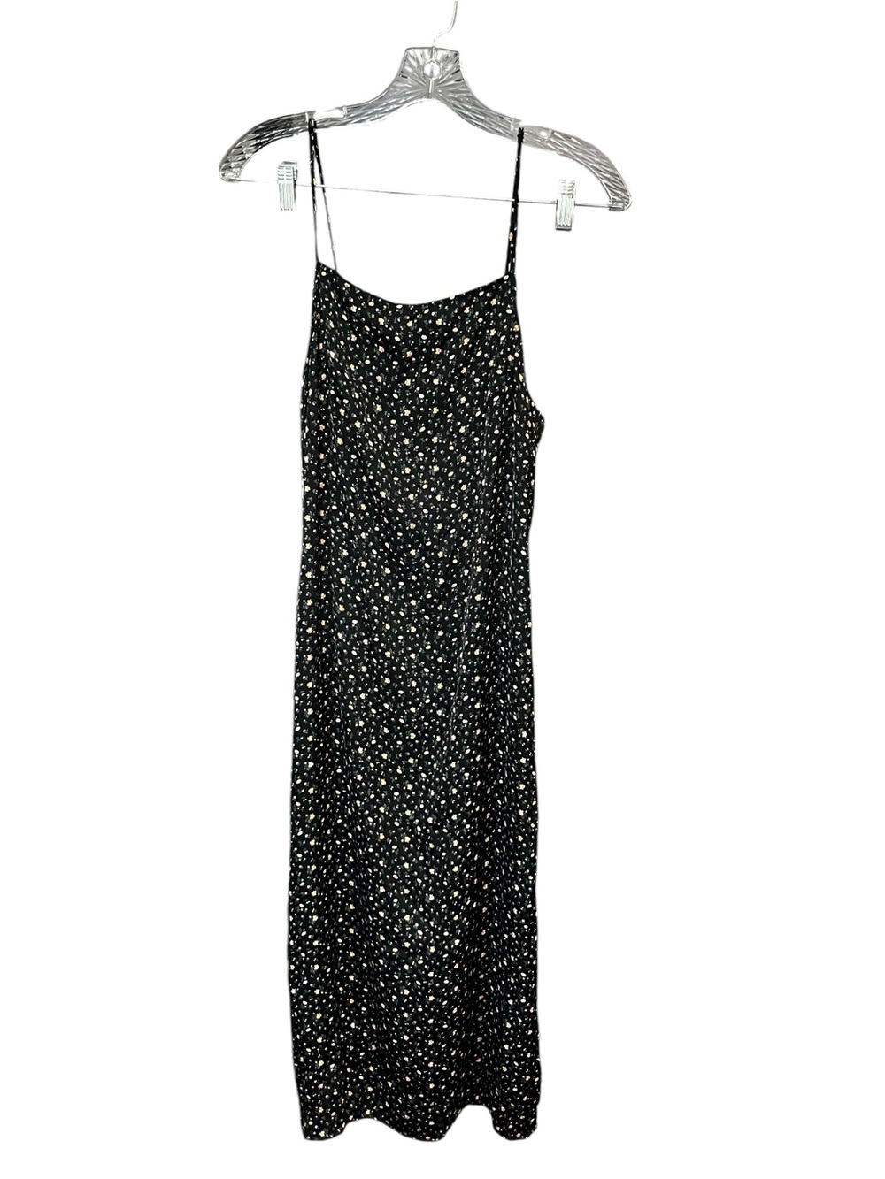 American Eagle Midi Dress Women M Black Floral Cutout Boho Cottagecore